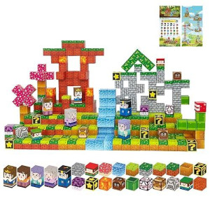 Yunshecsbs Magnetic Blocks - 100Pcs Magnetic Building Blocks, Stem Montessori Sensory Toys For Toddlers Kids Boys Girls Ages 3 4 5 6 7 8 9 10 Christmas Birthday Gifts