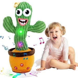 Ayeboovi Dancing Talking Cactus Baby Toy, Mimicking Recording Toy Repeats What You Say (Dancing Chubby Cactus)