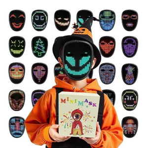 Jdbmaoye Led Mask,Led Mask For Kids,Light Up Mask With Gesture Sensing,Led Halloween Mask For Halloween Costume,Cosplay Party And Birthday Parties