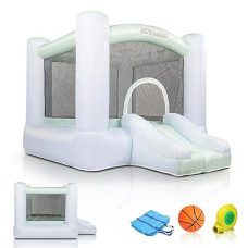 Joymor Grandient Style 3-In-1 Inflatable Bounce House For Kids 3-6 W/Basketball Hoop And Slide, Kids Small Bounce House With Blower For Toddlers Indoor & Outdoor Party