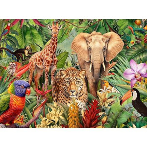 Springbok'S Jungle Animal Mashup 500 Piece Puzzle For Adults And Families Features A Colorful Collage Of Your Favorite Safari Animals