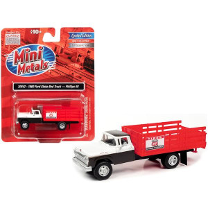 1960 Ford Stake Bed Truck Phillips 66 Black and White with Red Stakes 187 (HO) Scale Model car by classic Metal Works