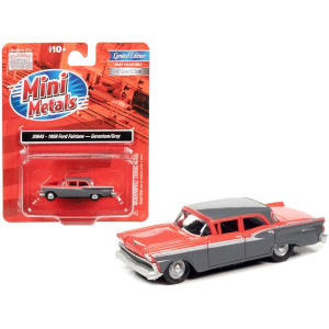 1959 Ford Fairlane geranium Pink and gunsmoke gray 187 (HO) Scale Model car by classic Metal Works