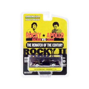 1979 Pontiac Firebird Trans Am TA Black with Hood Bird Rocky II (1979) Movie Hollywood Series Release 5 164 Diecast Model car by greenlight