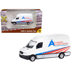 1990 Mercedes Benz Sprinter Van White Air America Air conditioning Heating & Refrigeration LLc TraxSide collection 187 (HO) Scale Diecast Model by classic Metal Works