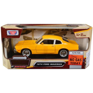 1974 Ford Maverick Yellow Forgotten classics 124 Diecast Model car by Motormax