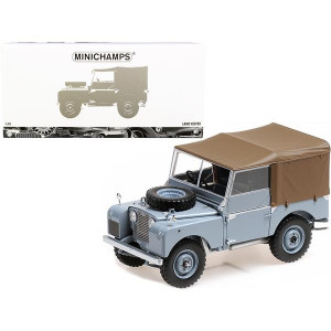 1949 Land Rover RHD (Right Hand Drive) gray with Brown canopy 118 Diecast Model car by Minichamps