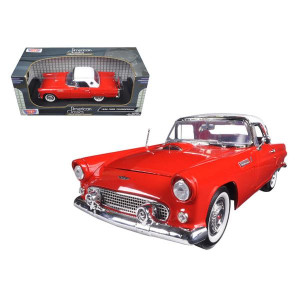 1956 Ford Thunderbird Hardtop Red with White Top American classics 118 Diecast Model car by Motormax