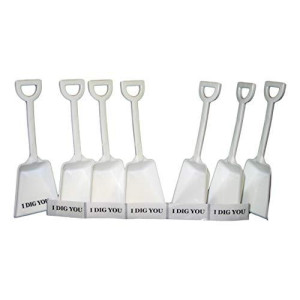 24 Of The Orginial Small Toy Plastic Shovels White, Made in America, 7 Inches Tall, 24 I Dig You Stickers