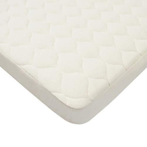 American Baby company Waterproof Quilted Pack N Play Playard Size Fitted Mattress cover Made with Organic cotton Top Layer, Natural color 27x39x4 Inch (Pack of 1)