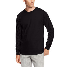 Hanes Mens Long-Sleeve Beefy-T Shirt, Black, 3X-Large (Pack of 2)