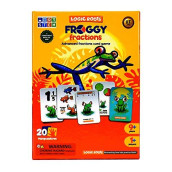 Logic Roots Froggy Fractions Math games for Fourth grade and up, 24 Fraction Manipulatives 72 Proper, Improper, and Mixed Fractions card, Stem Toys for 10 Year Olds and Up