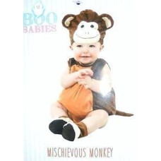 Boo Babies Halloween costume Mischievous Monkey Brown Sz 0-9 Months 4 Pieces
