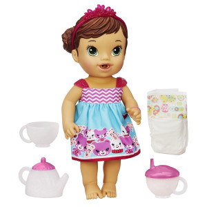 Baby Alive Lil Sips Baby Has a Tea Party Doll (Brunette)