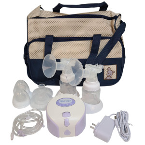 Roscoe Medical ROS-DBEL Viverity Trucomfort Double Electric Breast Pump with collection combo Kit, 4 Preset Speeds, 7 Suction Strengths