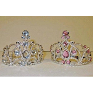 The Wishlist Store Fits 18 Inch American girl Doll 2 crown Tiaras Silver and Pink