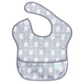 Bumkins Bibs for girl or Boy, SuperBib Baby and Toddler for 6-24 Mos, Essential Must Have for Eating, Feeding, Baby Led Weaning Supplies, Mess Saving catch Food, Waterproof Soft Fabric, gray Arrows