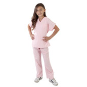 MM ScRUBS Super Soft children Scrub Set Kids Dress up (23, Pink)