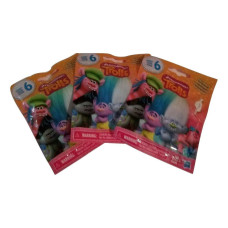 Set of 3: DreamWorks Trolls Surprise Mini Figure Series 6 Blind Bag - Each Package includes 1 Mini Figure