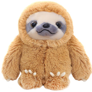 Winsterch cute Sloth Stuffed Animal Toy,Small Plush Sloth Tedy Bear Stuffed Animal Toys for Kids Birthday gift Baby Doll (157 Inches, Brown)
