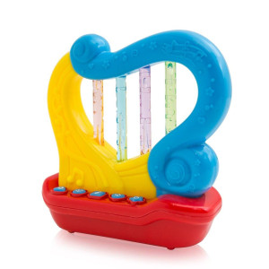 KIDSTHRILL Mini Baby Musical Harp with Lights, Sounds, Songs - Take Along Toddler Entertaining Toy for car & Stroller