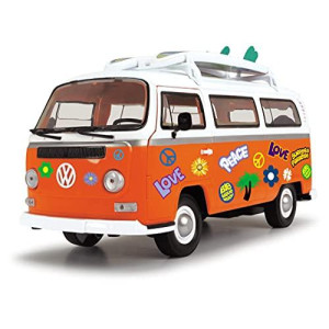 DIcKIE TOYS 203776001 Retro VW Surfer camper Van with Friction Drive 32 centimetre Scale 1:14