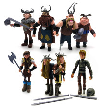 Movie How to Train Your Dragon 8 pcs Figures Hiccup Astrid Stoick & Ruffnut