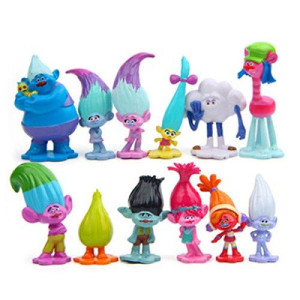 12 Pcs Troll Toys, Mini Trolls Figures collectable Doll, Trolls Action Figures, cake Toppers, 118-276