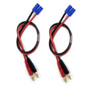 FLY Rc 2Pack Ec3 connector Male to 4mm Banana Bullet Plug 14AWg Silicone Battery Rc Balance charge cable Lead Adapter