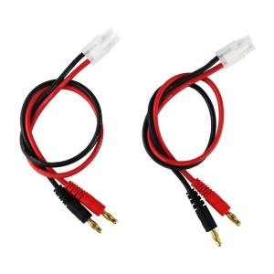 FLY Rc 2packs Tamiya charging cable connector to 40 4mm Banana Plug Balance charge cable 14awg 30cm 118in for Rc Helicopter Quadcopter Lipo Battery