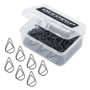 250 Pieces Black Paper clips cute TeardropDrop-Shaped Stainless Steel Paper clips for Office School Supplies Wedding Invitations Scrapbooking crafts Bookmarks Kids Women Planners (1 inch) by DEEDYgO