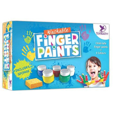 ToyKraft Non-Toxic Washable Finger Paints colours for Kids and Toddlers, Finger Painting for 2 year old, Baby Safe colours, Hand Painting colours for Kids