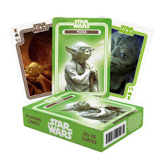 AQUARIUS Star Wars Playing cards - Yoda Themed Deck of cards for Your Favorite card games - Officially Licensed Star Wars Merchandise and collectibles - Poker Size with Linen Finish
