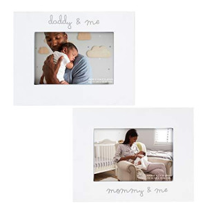 cR gibson Mommy and Me and Daddy and Me Baby Photo Frame Set 2 Piece, 9 x 7