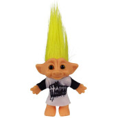 Lucky Troll Dolls,Vintage Troll Dolls chromatic Adorable for collections, School Project, Arts and crafts, Party Favors - 75 Tall Yellow Hairs (Include The Length of Hair)