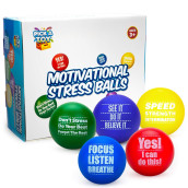 5-Pack Motivational Stress Balls For Kids And Adults Promote Anxiety And Stress Relief | Motivate And Inspire Students, Staff, Teams | Squishy, Assorted Colors