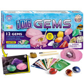 Xxtoys Gemstone Dig Kits 12 Gem Excavation Kits With 12 Real Precious Stones Mega Gems Digging Kit For Kids Mineralogy Geology Science Stem Gift