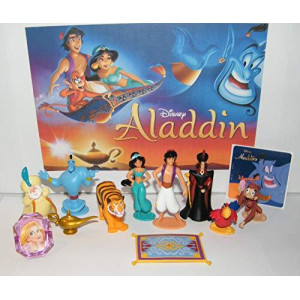 Playful Toys WDW Aladdin Movie Deluxe Figure Set of 12 Toy Kit with PrincessRing, Special Sticker and 10 Figures Featuring Aladdin, Jasmine, Jafar and Even The Magic Lamp and Flying carpet