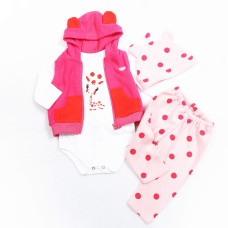Medylove Reborn Baby Doll clothes girl for 17-22 inch Newborn Reborn Doll 4pcs Fawn Pink Outfit