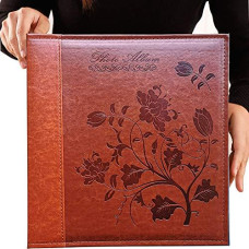 Totocan 4x6 Photo Album 600 Pockets, Extra Large capacity Picture Album with Vintage Leather cover, Family, Baby, Wedding Album (Red Brown)