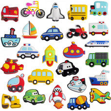 WISESTAR 26PcS Transports Rubber Fridge Magnets for Kids- Aircraft, Boat, Vehicle, car Refrigerator Magnet for Whiteboard - Educational Toy Tool School Prize Birthday gift- Kids Over 6 Years