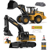Construction Toys Excavator For Kids, Geyiie Construction Vehicle Set Bulldozer Tractor Truck Engineer Caterpillar, Movable Claw Digger Trucks Toy For Boys Girls 3-12 Years Old.