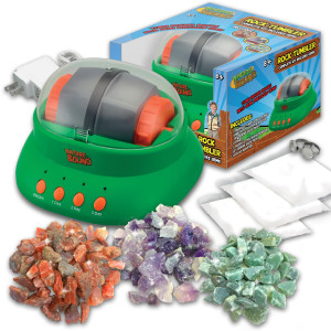 Nature Bound Starter Rock Tumbler Kit For Kids- Includes Rough Gemstones, Polishing Grits, Jewelry Fastenings, And Instructions - Great Stem Science Kit For The Future Geologist, Boys & Girls Ages 8+