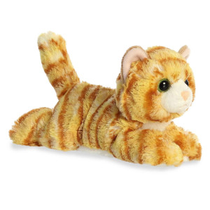 AuroraA Adorable Mini FlopsieA ginger catA Stuffed Animal - Playful Ease - Timeless companions - Orange 8 Inches