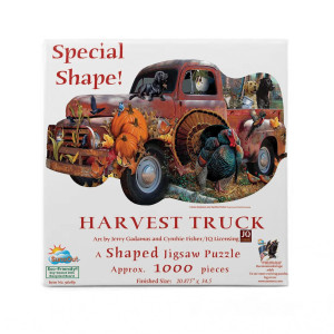 Sunsout Inc - Harvest Truck - 1000 Pc Special Shape Jigsaw Puzzle By Artist: Jerry Gadamus & Cynthie Fisher - Finished Size 20.875 X 34.5 Thanksgiving - Mpn 96089