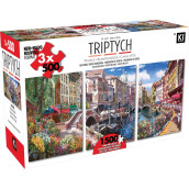 1500 Piece Puzzle 3 In 1 Multipack Panorama Triptych Puzzle 3 X 500 Piece Colorful Jigsaw Puzzle For Adults: Venice Panorama By Sam Park From Ki Puzzles