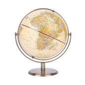 Exerz 10 Antique Globe With A Wood Base - World Globe Rotating Vintage Decorative - Diametre 10 Inches