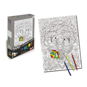 Toynk Deer 500 Piece coloring Jigsaw Puzzle + 6 Markers