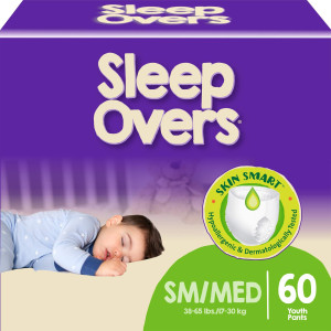 SleepOvers by cuties, Bedwetting Underwear for girls and Boys, SmallMedium 38-65 lbs, 60 count