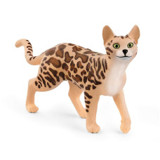 Schleich Farm World, Realistic cute cat Toys for Boys and girls Ages 3 and Above, Bengal cat Toy